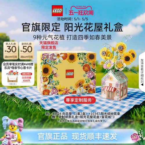 乐高阳光花屋礼盒永生花积木礼物