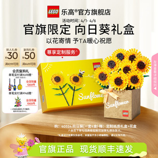 乐高官方旗舰店正品 40524向日葵礼盒永生花积木玩具摆件 礼物