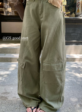 GS.GOOD START-式复古时髦多口袋休闲弯刀牛仔裤(只卖裤子)D3503