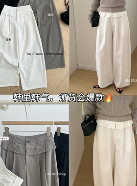 G·N-街头辣妹风花边设计阔腿自留系列首选百搭不挑人休闲裤02607