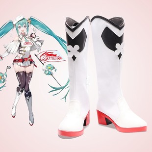 cosplay鞋子 2023RACING 初音未来Miku赛车初音cos鞋定制来图定做