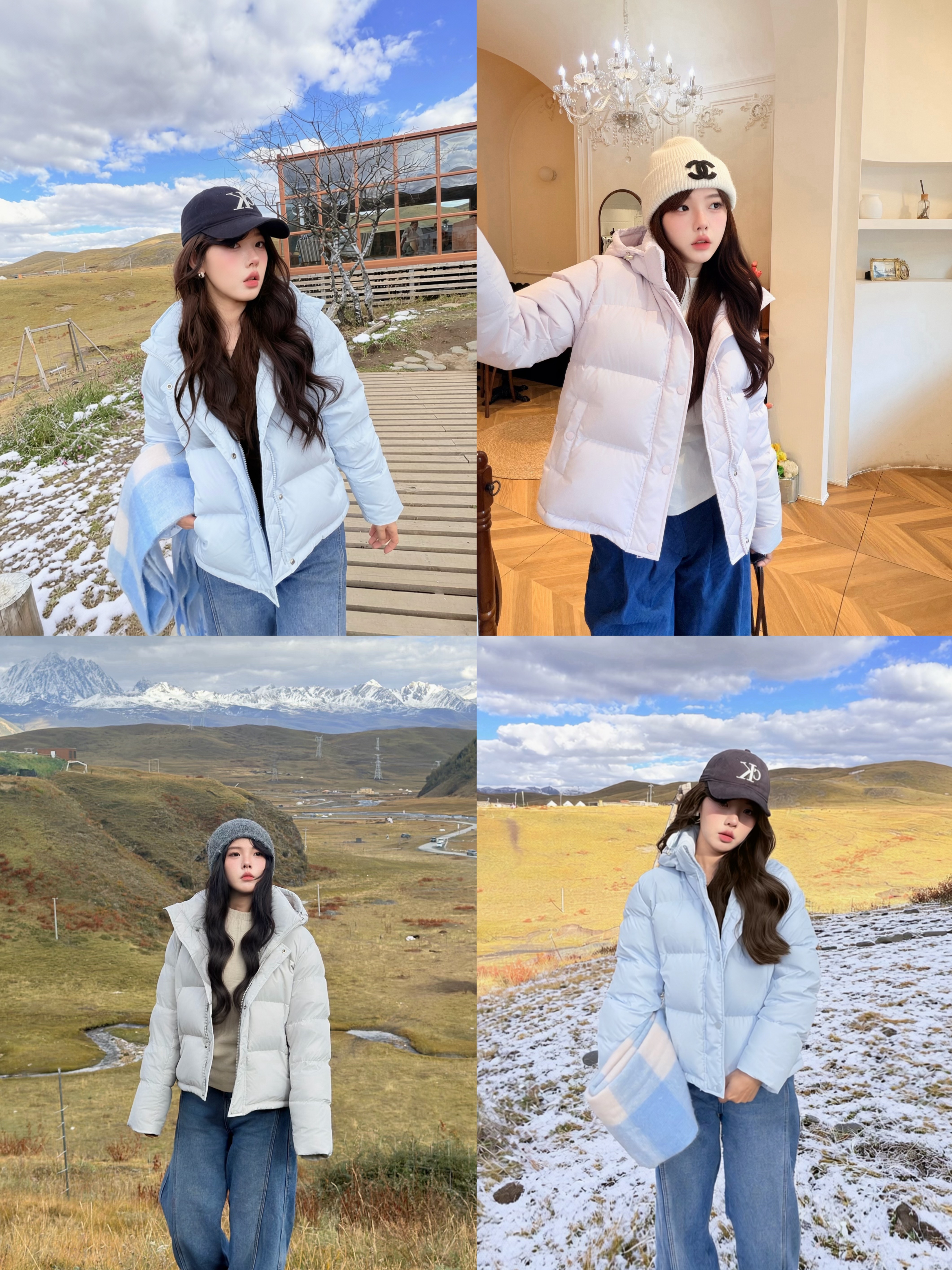 羽绒服女短款四格面包服保暖外套非泡芙加厚防风90白鸭绒可朔源潮
