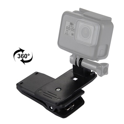 PULUZ胖牛360度旋转背包夹子适用DJIOsmoAction配件Gopro多功能
