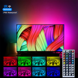 5V5050灯带USB接口TV电视背光灯背景灯条5050RGB30珠七彩滴胶防水