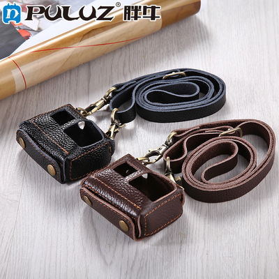 PULUZ胖牛Goprohero6/5真皮套复古运动相机保护皮套带52mmUV镜
