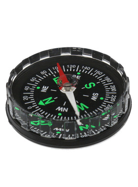 楚达黑色锯齿边指南针指针式英文版指针户外小巧塑料指北针DC45
