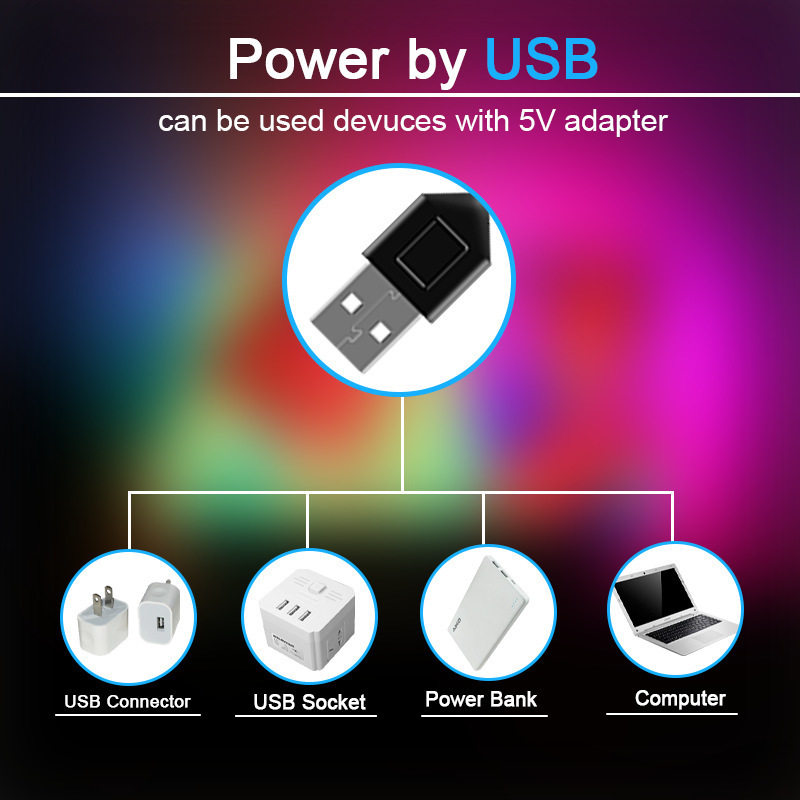 24键遥控50505V灯带USB5V滴胶RGB灯条电视背光灯带TV灯带灯条