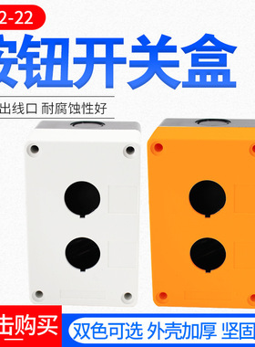 二位孔控制按钮盒BX2-22、25、30黄色/白色