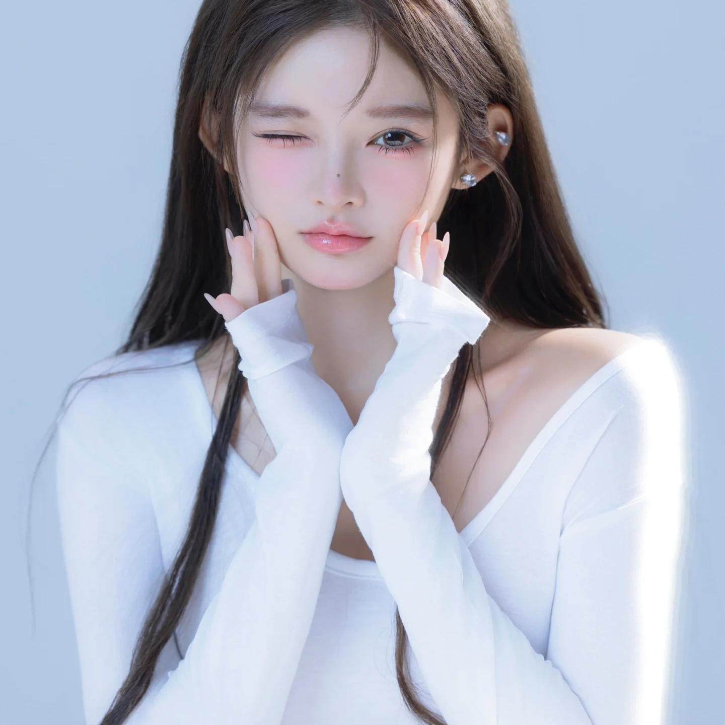 长袖街拍薄款大领口棉T恤上衣