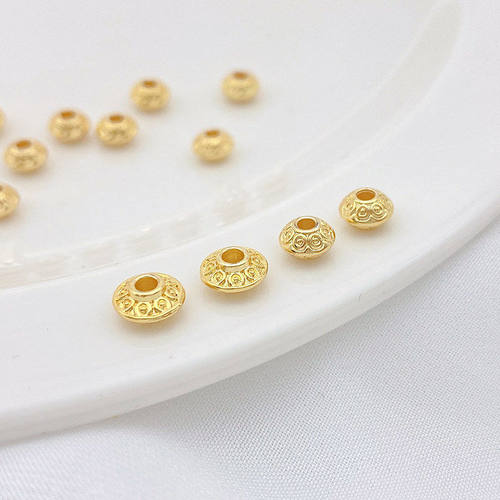 18K包金保色花纹飞碟形隔片