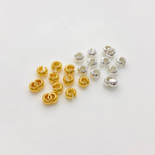 S925纯银镀真金包扣月牙扣