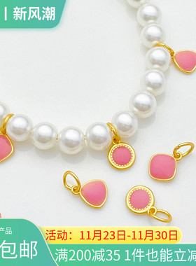 S925纯银镀金几何简约吊坠