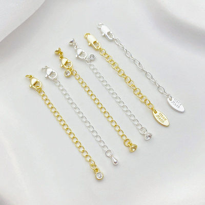 14K包金椭圆牌锆石水滴延长链