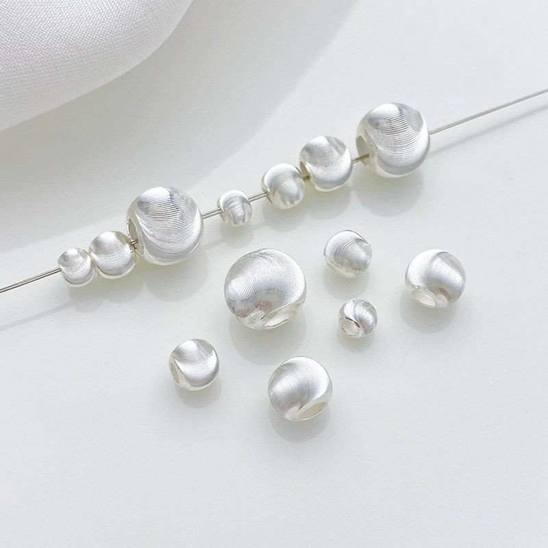 S925纯银超闪拉丝猫眼隔珠银珠波光转运珠手工diy串手链项链配件,饰品/流行首饰/时尚饰品新,银饰配件,淘宝优惠券,粉丝福利购,淘宝优惠卷