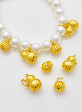 S925古法银镀金葫芦南瓜吊坠文玩