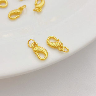 18K哑金保色锦鲤鱼钩扣头手链项链收尾连接扣手工diy饰品材料配件