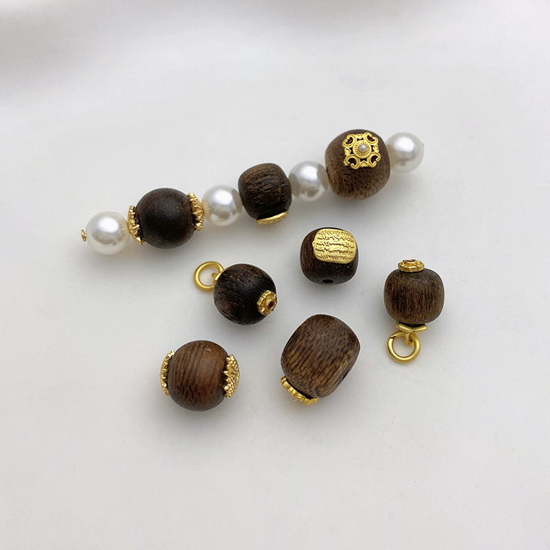 天然富森红土沉香车轮珠苹果珠