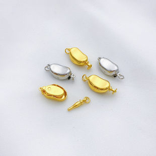 18K包金保色元宝扣插棒扣夹卡扣手工diy珍珠手链项链饰品材料配件