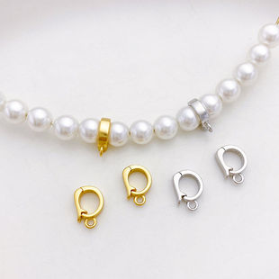 s925纯银镀真金保色吊坠扣手工diy手链项链连接扣珍珠扣配件材料