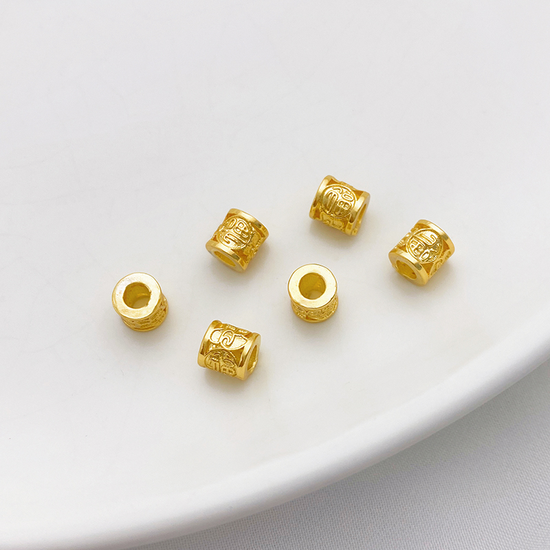 18K包金保色福字桶珠隔珠
