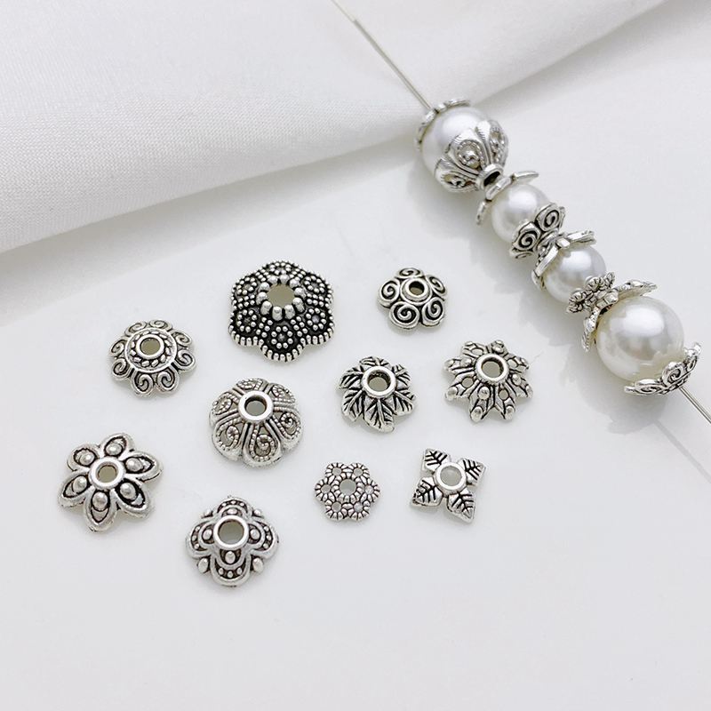 藏银保色花托隔珠隔片手工diy