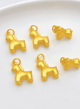 铜镀真金保色马到成功吊坠生肖马