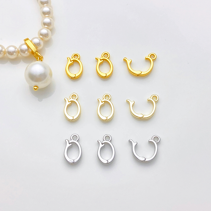 14K包金保色简约椭圆光面吊坠扣