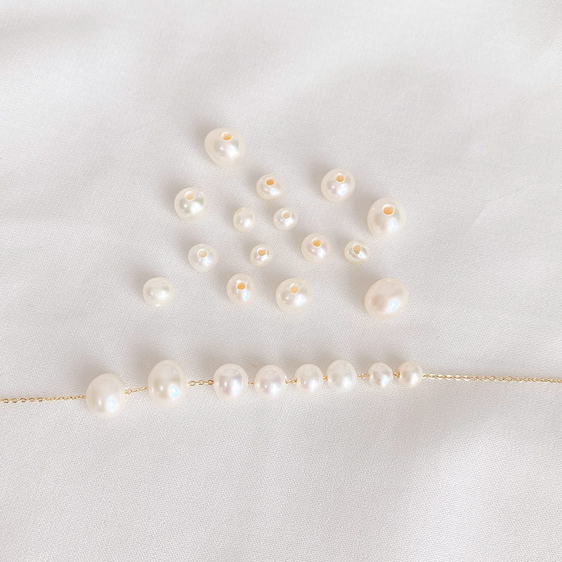 高品质天然淡水大孔近圆珍珠