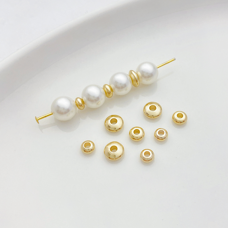 14K包金算盘隔珠diy串珠手链配件