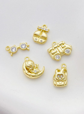 14K包金保色微镶锆石吊坠