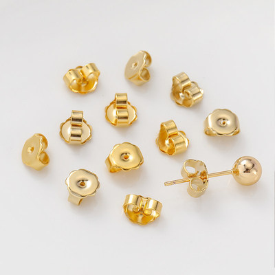 14K包金加厚款圆形蝴蝶饰品耳堵