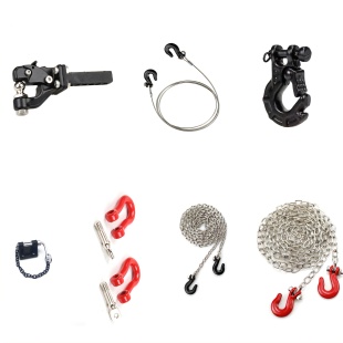 1/10仿真攀爬车拖车钩铁链钩救援绞盘扣SCX10 TRX4