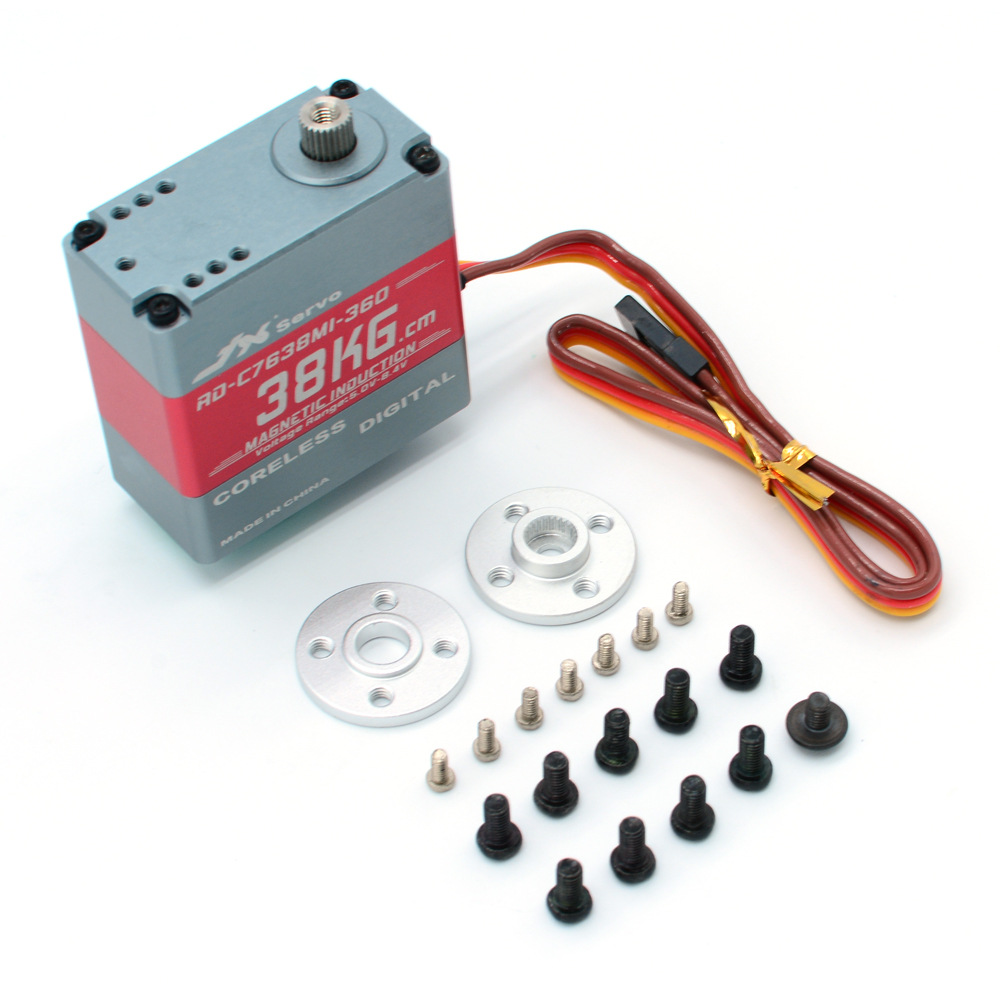 JX Servo/RD-C7638MI-360/ 360度 38KG 磁感应空心杯双轴舵机