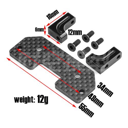 1/10攀爬车 AXIAL SCX10车桥舵机座 SCX10碳纤维桥上舵机支架 R60