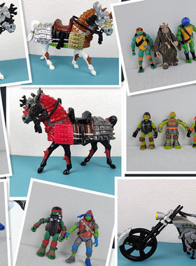 正版散货Playmates彩星忍者神龟可动人偶 马 摩托 场景摆件模型