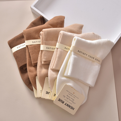 大地色系5双莫兰迪舒服ins风袜子