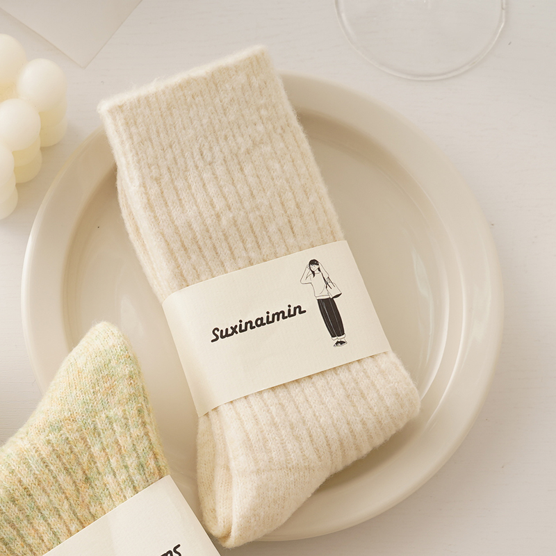 日系抽条加厚保暖羊毛女长袜