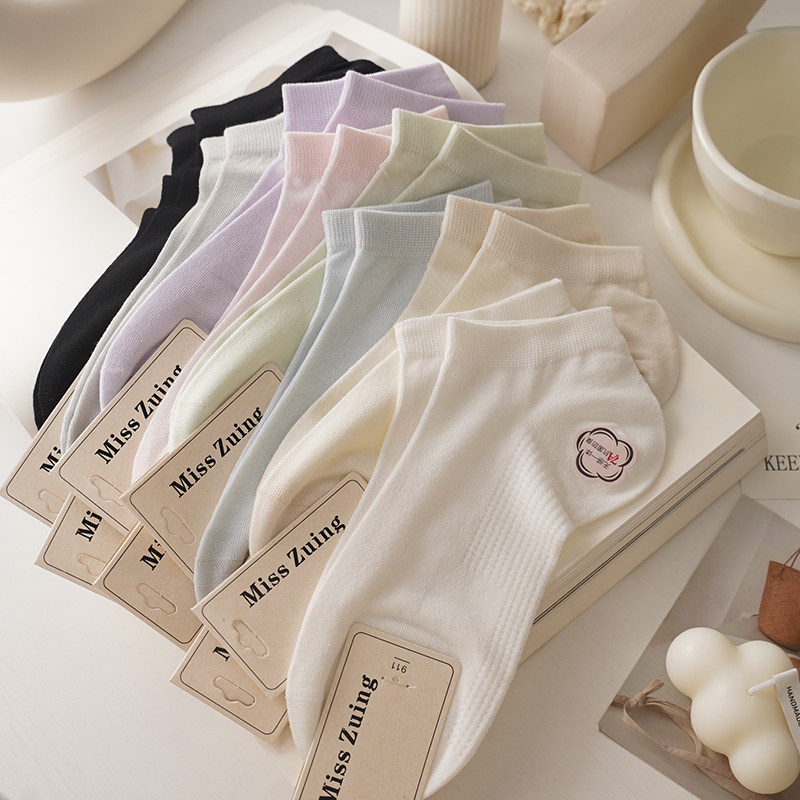 小伍说 防滑脚底~无骨~莫代尔袜子女短袜低帮浅口夏季超薄凉船袜