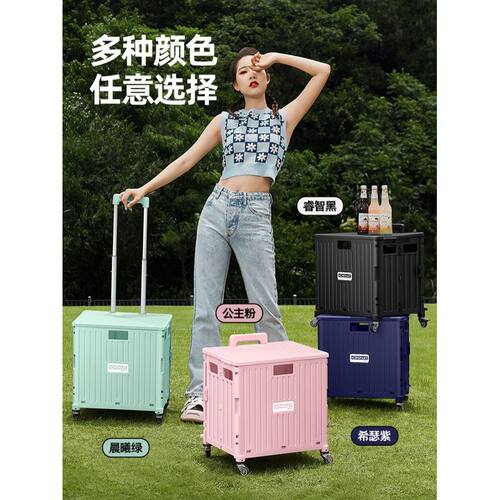 买菜车小拉车折叠购物车拿快递推车神器拉杆拖车家用手拉车