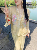 国风盘扣上衣外套防晒衣 人间富贵花外套女2025春夏新款 新中式 女装