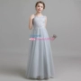 Phần mới dài màu xám cô gái lớn chơi violin trang phục đàn piano chủ trì trang phục biểu diễn - Váy trẻ em bộ đồ bé trai cao cấp