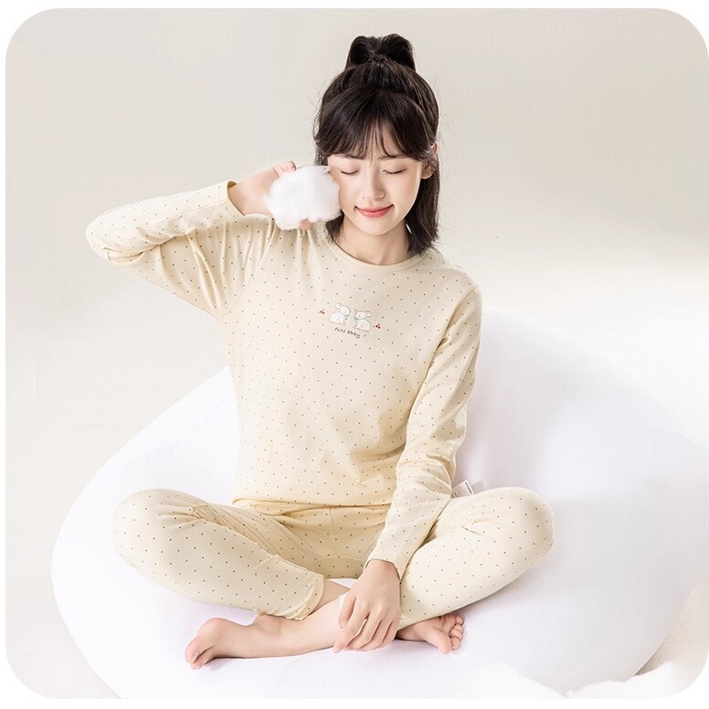 少女全棉内衣英博伦套装秋衣秋冬