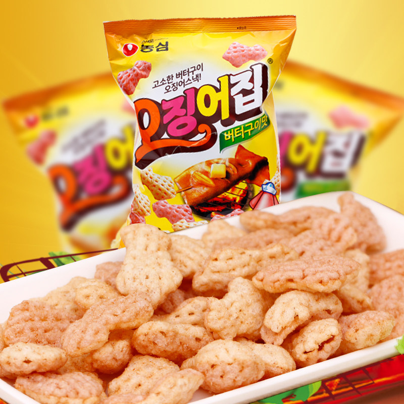 韩国进口食品 农心鱿鱼脆片香甜可口鱿鱼片膨化小吃办公休闲零食