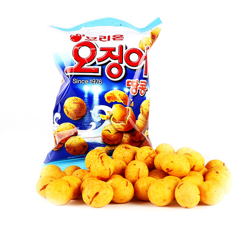 韩国原装进口食品好丽友鱿鱼花生