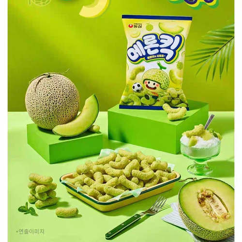 人气新款农心哈密瓜味脆条60g袋装韩国进口香甜膨化条休闲零食品