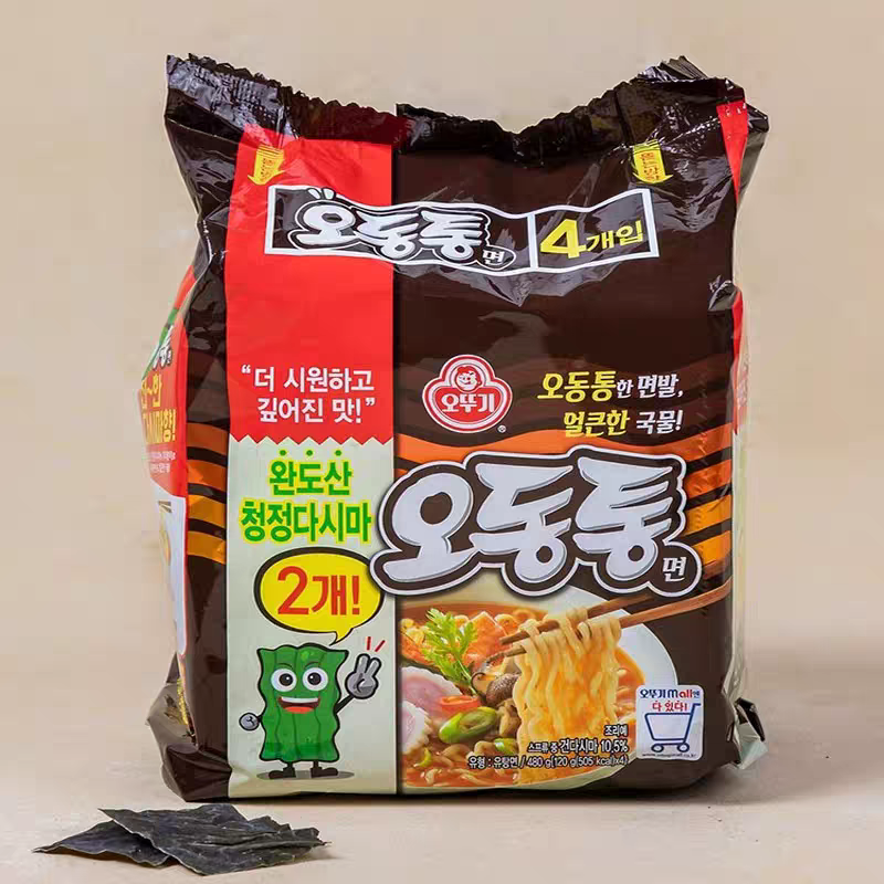 韩国进口不倒翁乌龙面辣海鲜味乌冬面拉面速食方便面韩式泡面袋装