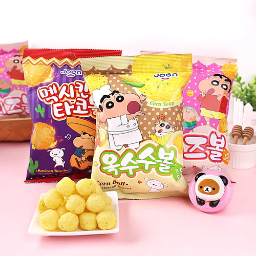韩国进口joen蜡笔小新芝士膨化球