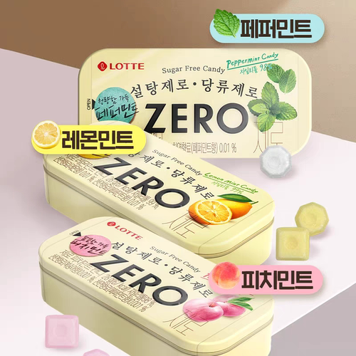韩国进口乐天zero桃子柠檬薄荷糖