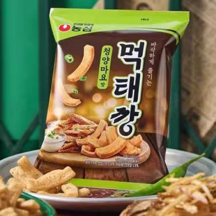 韩国进口食品农心青阳辣椒蛋黄酱明太鱼脆条膨化条60g限量超好吃