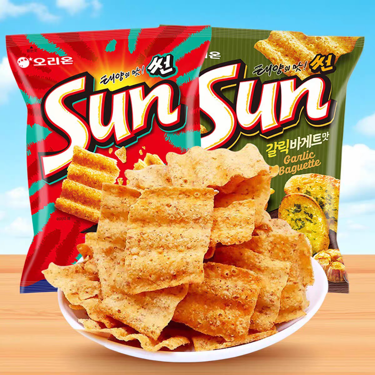 好丽友韩国进口食品蒜味玉米片